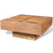 Antique-Style Square Mango Wood Coffee Table - Brown