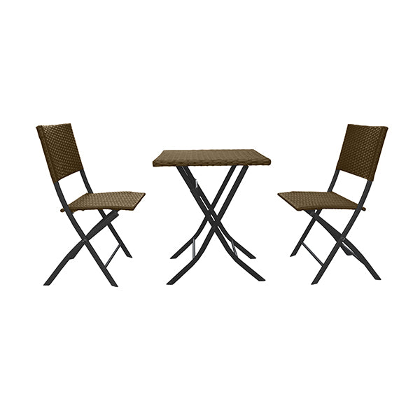 Arcadia Furniture Outdoor 3Pcs Foldable Coffee Table Set Oatmeal