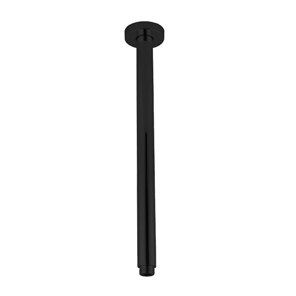 12 Inch Black Rainfall Shower Head With Ceiling Arm Wall Hot Cold Taps