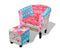 Armchair With Foot Stool Patchwork Design