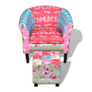 Armchair With Foot Stool Patchwork Design