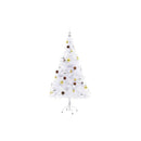 Artificial Christmas Tree With Baubles And Leds White 150 Cm