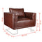 Artificial Leather Cube Armchair With Chrome Feet - Brown