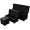 Artificial Leather Storage Bench Set (3 Pcs)