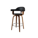2 Pcs Bar Stools Wooden Swivel Kitchen Dining Chair Black