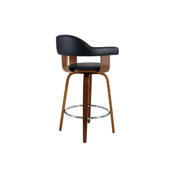 2 Pcs Bar Stools Wooden Swivel Kitchen Dining Chair Black