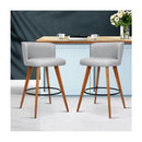 Artiss 2X Wooden Bar Stools Modern Bar Stool Kitchen Fabric
