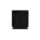 3 Drawers Bedside Tables Rgb Led Lamp Nightstand Gloss