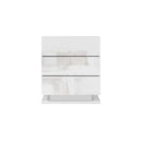 3 Drawers Bedside Tables Rgb Led Lamp Nightstand Gloss