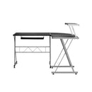 Artiss Corner Metal Pull Out Table Desk