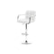 Bar Stools Gas Lift Swivel Armrest Leather Chrome White 2 Pcs