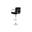 2 X Bar Stools Gas Lift Swivel Chairs Armrest Leather Chrome