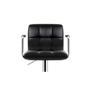 2 X Bar Stools Gas Lift Swivel Chairs Armrest Leather Chrome