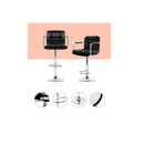 2 X Bar Stools Gas Lift Swivel Chairs Armrest Leather Chrome