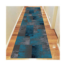 Aspen Blue Hallway Runner Machine Knotted Rug