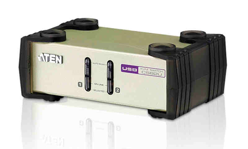 Aten 2-Port USB-PS/2 VGA KVM Switch - Cables Included