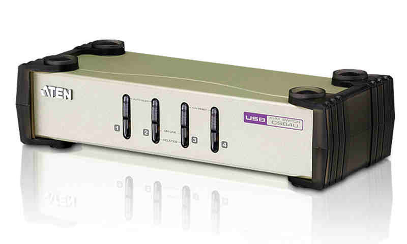 Aten 4-Port USB-PS/2 VGA KVM Switch - Cables Included
