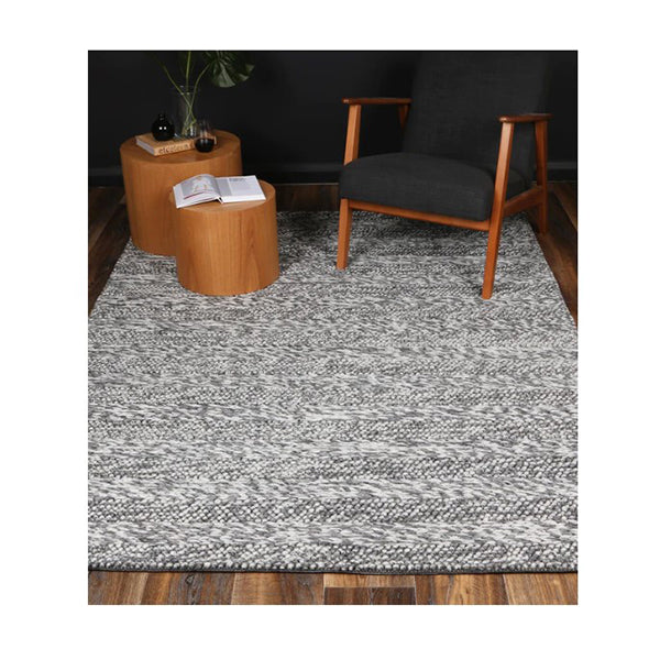 Auguste Coil Grey Wool Blend Rug
