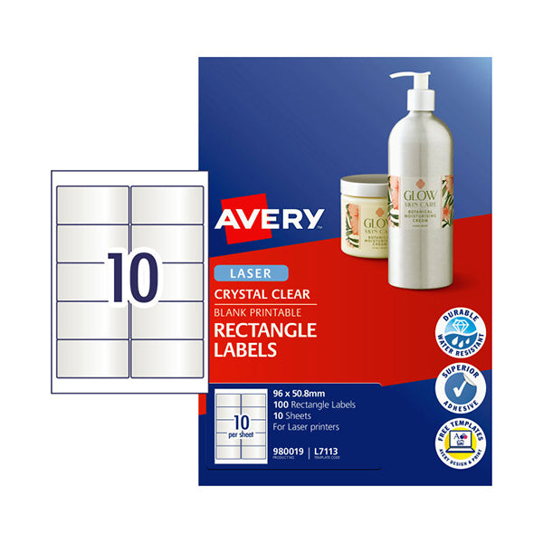 Avery Laser Label L7113 8Mm 10Up Pack Of 10