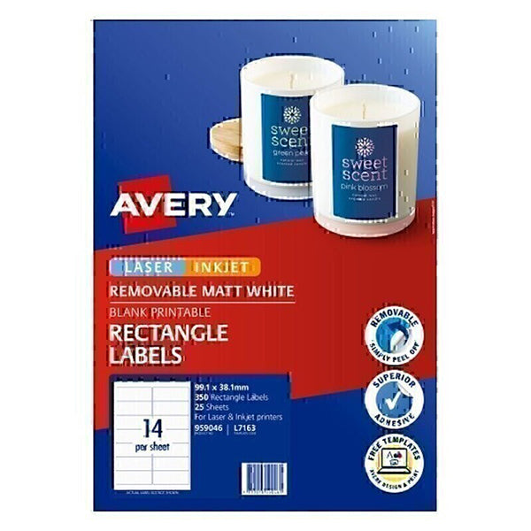 Avery Labels L7163 Lip Removable Multipurpose Pack Of 350