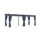 Gazebo With Curtains 3 X 6 M Anthracite Steel