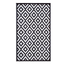 Aztec Black And White Monochrome Recycled Plastic Outdoor Rug