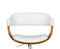 Wooden Bar Stool with White PU Leather