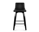 Set of 2 Black Wooden Bar Stool - Black