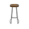Set of 2 Steel Barstools with Wooden Seat