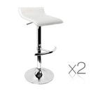 Set of 2 PU Leather Kitchen Bar Stool White