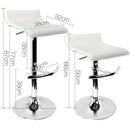 Set of 2 PU Leather Kitchen Bar Stool White