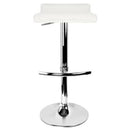 Set of 2 PU Leather Kitchen Bar Stool White