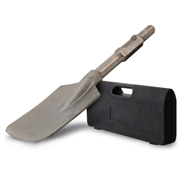 140Mm Square Tipped 30Mm Hex Clay Spade Jackhammer Chisel With Bonus Carry Case