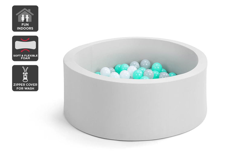 Bubbli Baby Kids Ball Pit with 200 Balls Multi Coloured (Grey/Blue)