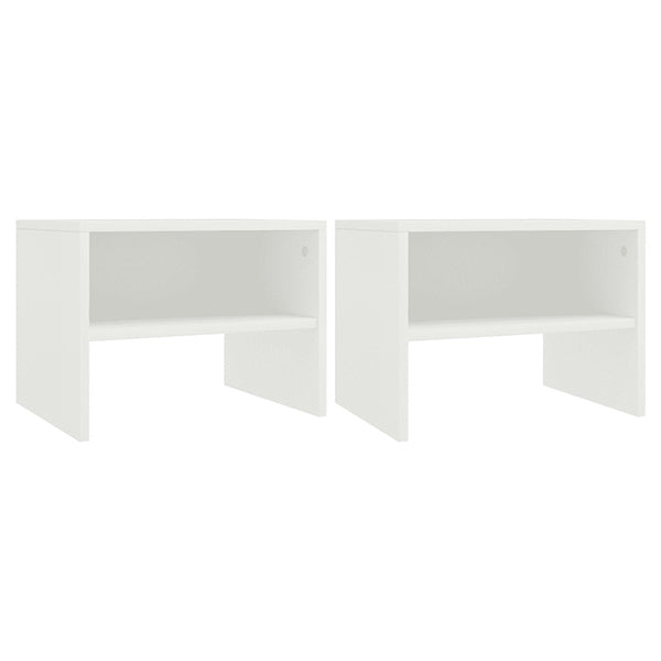Bedside Cabinets 2 Pcs White 40x30x30 cm Chipboard