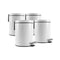 Soga 4X Foot Pedal Stainless Steel Rubbish Garbage Bin Round 7L White
