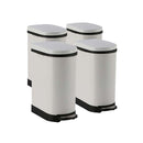 Soga 4X 10L Foot Pedal Stainless Steel Rubbish Garbage Bin U White