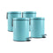 Soga 4X 7L Foot Pedal Stainless Steel Rubbish Garbage Bin Round Blue