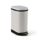 Soga Foot Pedal Stainless Steel Garbage Waste Trash Bin 10L U White