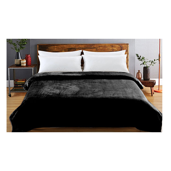 Dreamz 320Gsm 220X240 Cm Ultra Soft Mink Blanket Warm Throw In Black