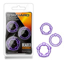 Stay Hard Beaded Purple Cock Rings Set Of 3 Sizes