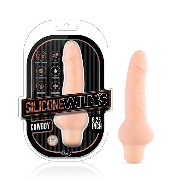 Silicone Willys Cowboy - Flesh 15.9 cm (6.25'') Vibrating Dong