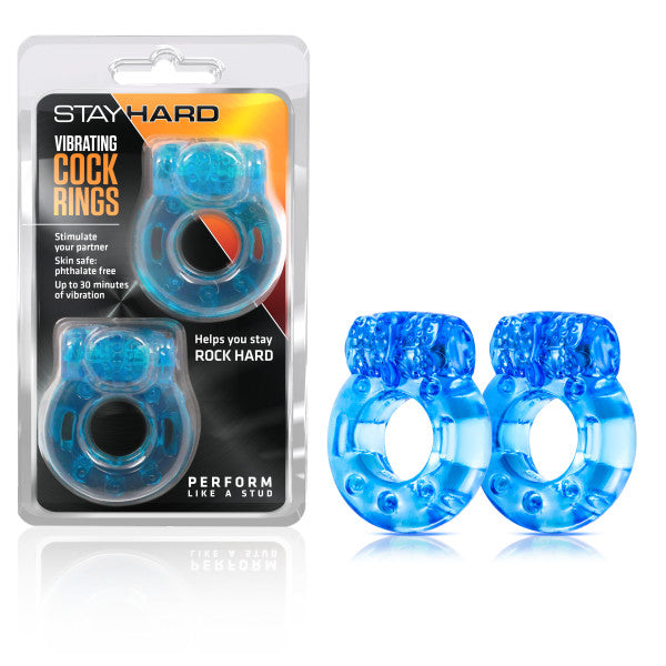 2 Pack Blue Disposable Vibrating Cock Rings