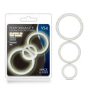 3Pcs Glow In The Dark Cock Rings Premium Silicone