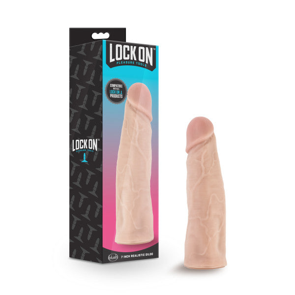 Lock On - 7'' Realistic Dong - Flesh 17.8 cm (7'') Dong with Lock On Base