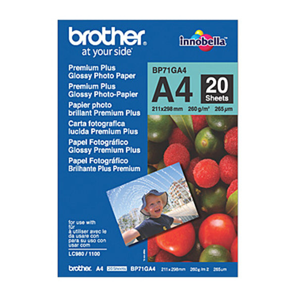 Brother BP71GA4 Premium Glossy Paper 20 Sheets