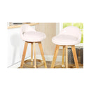 2X Leather Swivel Bar Stool Kitchen Stool Dining Chair Barstools Cream