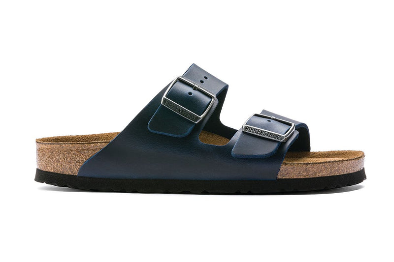Birkenstock Arizona Oiled Leather Soft Footbed Sandal (Blue, Size 41 EU)