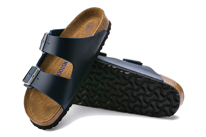 Birkenstock Arizona Oiled Leather Soft Footbed Sandal (Blue, Size 36 EU)