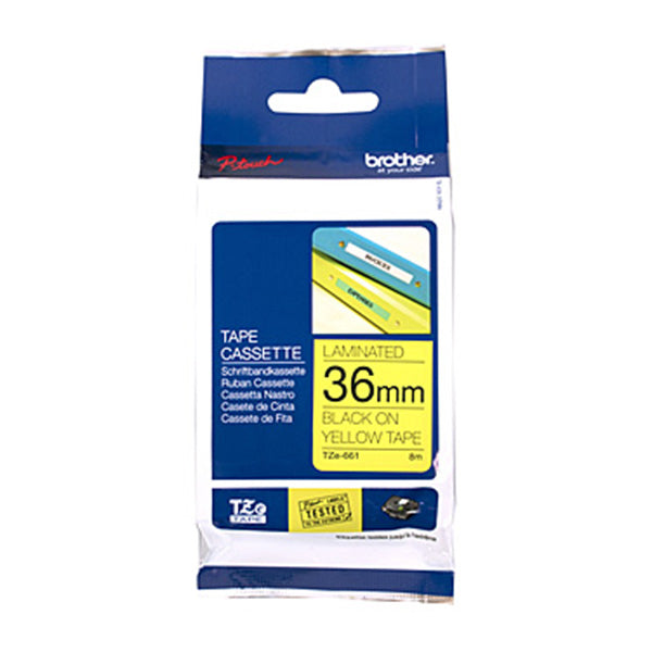 Brother TZe661 36 Mm Black On Yellow Labeling Tape
